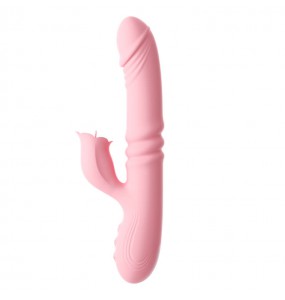 MizzZee - Joyful Tongue Licking Retractable Warming Wand (Chargeable - Pink)